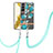 Handyhülle Silikon Hülle Gummi Schutzhülle Flexible Modisch Muster Y22B für Samsung Galaxy S22 5G Cyan