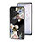 Handyhülle Silikon Hülle Rahmen Schutzhülle Spiegel Blumen für Samsung Galaxy M13 4G Schwarz