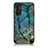 Handyhülle Silikon Hülle Rahmen Schutzhülle Spiegel Modisch Muster für Samsung Galaxy M13 4G Blau