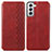 Handytasche Stand Schutzhülle Flip Leder Hülle A01D für Samsung Galaxy S21 5G Rot