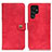 Handytasche Stand Schutzhülle Flip Leder Hülle A01D für Samsung Galaxy S21 Ultra 5G Rot