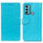 Handytasche Stand Schutzhülle Flip Leder Hülle A06D für Motorola Moto G60 Hellblau