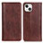Handytasche Stand Schutzhülle Flip Leder Hülle A08 für Apple iPhone 14 Braun