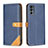 Handytasche Stand Schutzhülle Flip Leder Hülle B02F für Motorola Moto G62 5G Blau