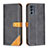 Handytasche Stand Schutzhülle Flip Leder Hülle B02F für Motorola Moto G62 5G Schwarz