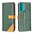Handytasche Stand Schutzhülle Flip Leder Hülle B02F für Motorola Moto G71 5G Grün