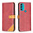 Handytasche Stand Schutzhülle Flip Leder Hülle B02F für Motorola Moto G71 5G Rot