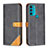 Handytasche Stand Schutzhülle Flip Leder Hülle B02F für Motorola Moto G71 5G Schwarz