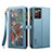Handytasche Stand Schutzhülle Flip Leder Hülle B02S für Samsung Galaxy Note 20 5G Blau