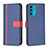 Handytasche Stand Schutzhülle Flip Leder Hülle B04F für Motorola Moto G71 5G Blau