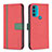 Handytasche Stand Schutzhülle Flip Leder Hülle B04F für Motorola Moto G71 5G Rot