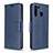 Handytasche Stand Schutzhülle Flip Leder Hülle B04F für Samsung Galaxy A21 Blau