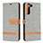 Handytasche Stand Schutzhülle Flip Leder Hülle B11F für Samsung Galaxy S21 5G Grau