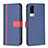 Handytasche Stand Schutzhülle Flip Leder Hülle B13F für Vivo Y31 (2021) Blau