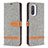 Handytasche Stand Schutzhülle Flip Leder Hülle B16F für Xiaomi Poco F3 5G Grau