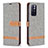 Handytasche Stand Schutzhülle Flip Leder Hülle B16F für Xiaomi Redmi Note 11T 5G Grau
