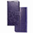 Handytasche Stand Schutzhülle Flip Leder Hülle Blumen für Huawei Mate 40 Pro Violett
