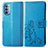 Handytasche Stand Schutzhülle Flip Leder Hülle Blumen für Motorola Moto G41 Blau
