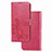 Handytasche Stand Schutzhülle Flip Leder Hülle Blumen für Samsung Galaxy M21 Rot