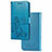Handytasche Stand Schutzhülle Flip Leder Hülle Blumen für Samsung Galaxy S20 Ultra 5G Blau
