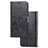 Handytasche Stand Schutzhülle Flip Leder Hülle Blumen für Sony Xperia L3 Schwarz