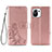Handytasche Stand Schutzhülle Flip Leder Hülle Blumen für Xiaomi Mi 11 5G Rosa
