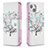 Handytasche Stand Schutzhülle Flip Leder Hülle Blumen L01 für Apple iPhone 14 Plus Plusfarbig