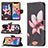 Handytasche Stand Schutzhülle Flip Leder Hülle Blumen L07 für Apple iPhone 13 Pro Max Braun