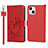 Handytasche Stand Schutzhülle Flip Leder Hülle Blumen L16 für Apple iPhone 14 Rot