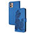 Handytasche Stand Schutzhülle Flip Leder Hülle Blumen Y01X für Motorola Moto G32 Blau