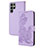 Handytasche Stand Schutzhülle Flip Leder Hülle Blumen Y01X für Samsung Galaxy S24 Ultra 5G Violett