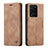 Handytasche Stand Schutzhülle Flip Leder Hülle C01S für Samsung Galaxy S20 Ultra 5G Hellbraun