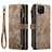 Handytasche Stand Schutzhülle Flip Leder Hülle C03S für Samsung Galaxy A12 Nacho Braun