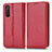 Handytasche Stand Schutzhülle Flip Leder Hülle C03X für Sony Xperia 5 II Rot