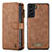 Handytasche Stand Schutzhülle Flip Leder Hülle C05S für Samsung Galaxy S21 5G Braun