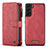 Handytasche Stand Schutzhülle Flip Leder Hülle C05S für Samsung Galaxy S21 5G Rot