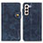 Handytasche Stand Schutzhülle Flip Leder Hülle D01Y für Samsung Galaxy S21 5G Blau