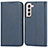 Handytasche Stand Schutzhülle Flip Leder Hülle D03T für Samsung Galaxy S21 5G Blau