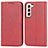 Handytasche Stand Schutzhülle Flip Leder Hülle D03T für Samsung Galaxy S21 5G Rot
