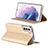 Handytasche Stand Schutzhülle Flip Leder Hülle D06T für Samsung Galaxy S21 Plus 5G Gold