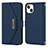 Handytasche Stand Schutzhülle Flip Leder Hülle D07T für Apple iPhone 14 Plus Blau