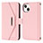 Handytasche Stand Schutzhülle Flip Leder Hülle D07T für Apple iPhone 14 Rosegold