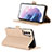 Handytasche Stand Schutzhülle Flip Leder Hülle D12T für Samsung Galaxy S23 Plus 5G Gold