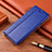 Handytasche Stand Schutzhülle Flip Leder Hülle für Motorola Moto E7 Plus Blau