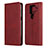 Handytasche Stand Schutzhülle Flip Leder Hülle für Sharp AQUOS Sense4 Plus Rot