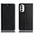 Handytasche Stand Schutzhülle Flip Leder Hülle H02P für Motorola Moto G71s 5G Schwarz