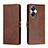 Handytasche Stand Schutzhülle Flip Leder Hülle H02X für Realme 10 Pro+ Plus 5G Braun