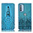 Handytasche Stand Schutzhülle Flip Leder Hülle H03P für Motorola Moto G41 Hellblau