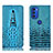 Handytasche Stand Schutzhülle Flip Leder Hülle H03P für Motorola Moto G51 5G Hellblau