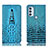 Handytasche Stand Schutzhülle Flip Leder Hülle H03P für Motorola Moto G71 5G Hellblau
